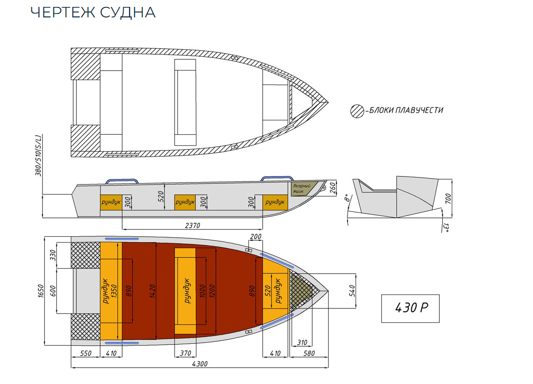 Алюминиевая лодка  Wyatboat-430 Р в Краснодаре