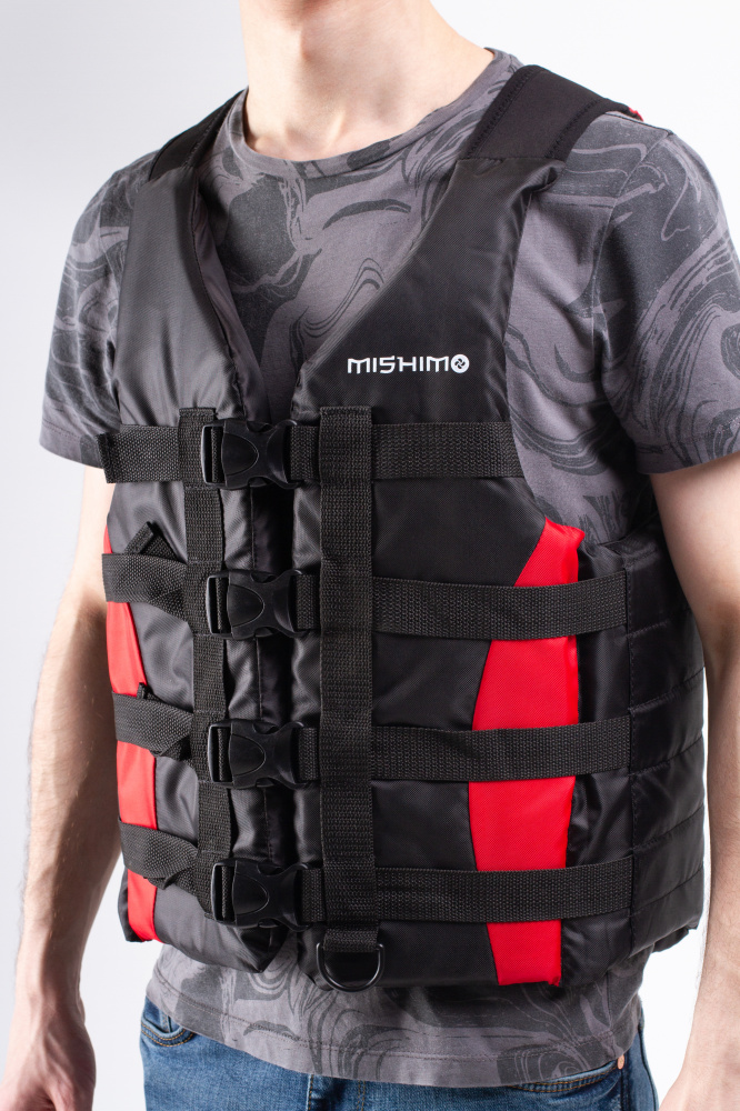 Жилет спасательный MISHIMO PRO Премиум качества Черно-красный в Краснодаре