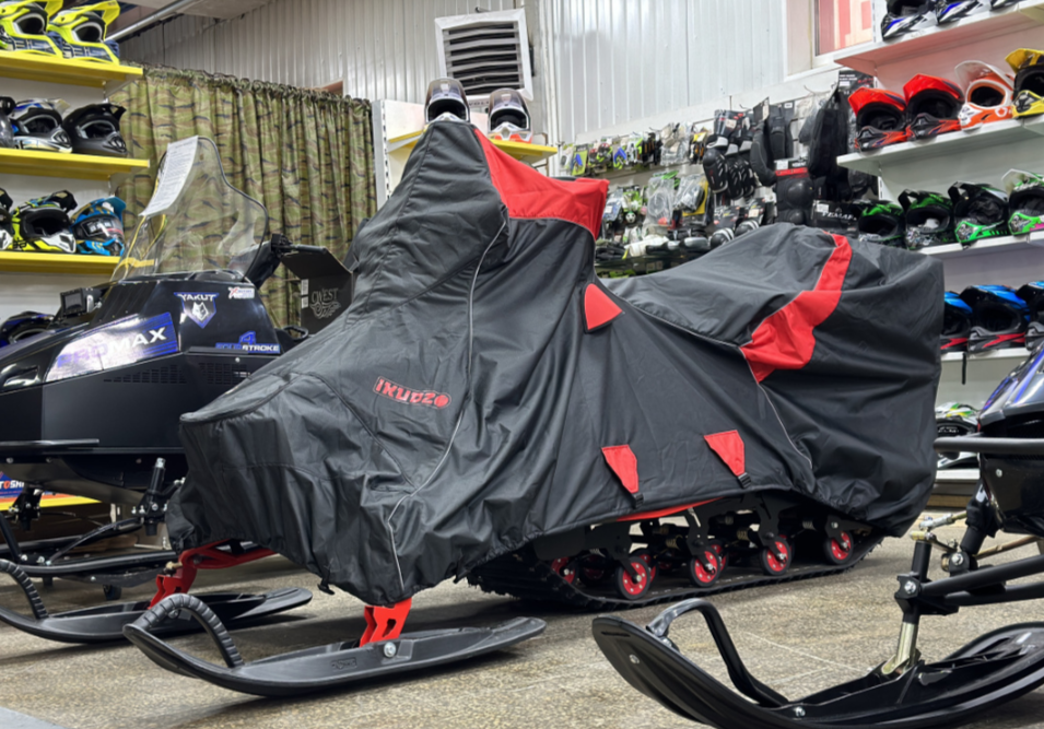 Чехол транспорт. снегохода IKUDZO HUNTER черно-красный Оксфорд ПРЕМИУМ качества с лого IKUDZO в Краснодаре