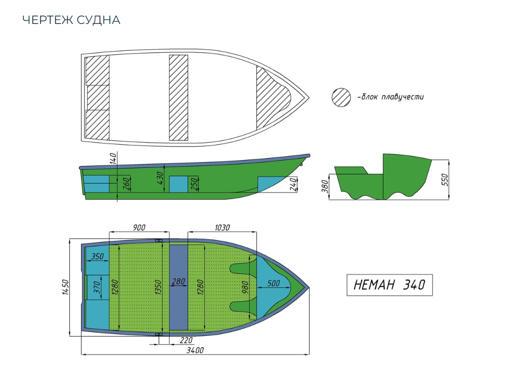Стеклопластиковая лодка Neman-340 (тримаран) в Краснодаре