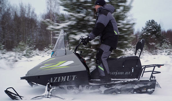 Миниснегоход Бурлак Азимут 24 л.с. , эл.запуск, реверс, тормоз гидравл, капот серый в Краснодаре
