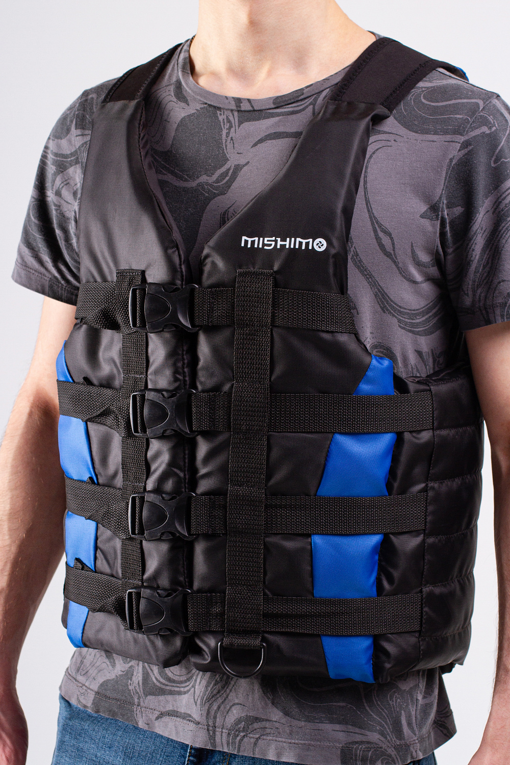 Жилет спасательный MISHIMO PRO Премиум качества Черно-синий в Краснодаре