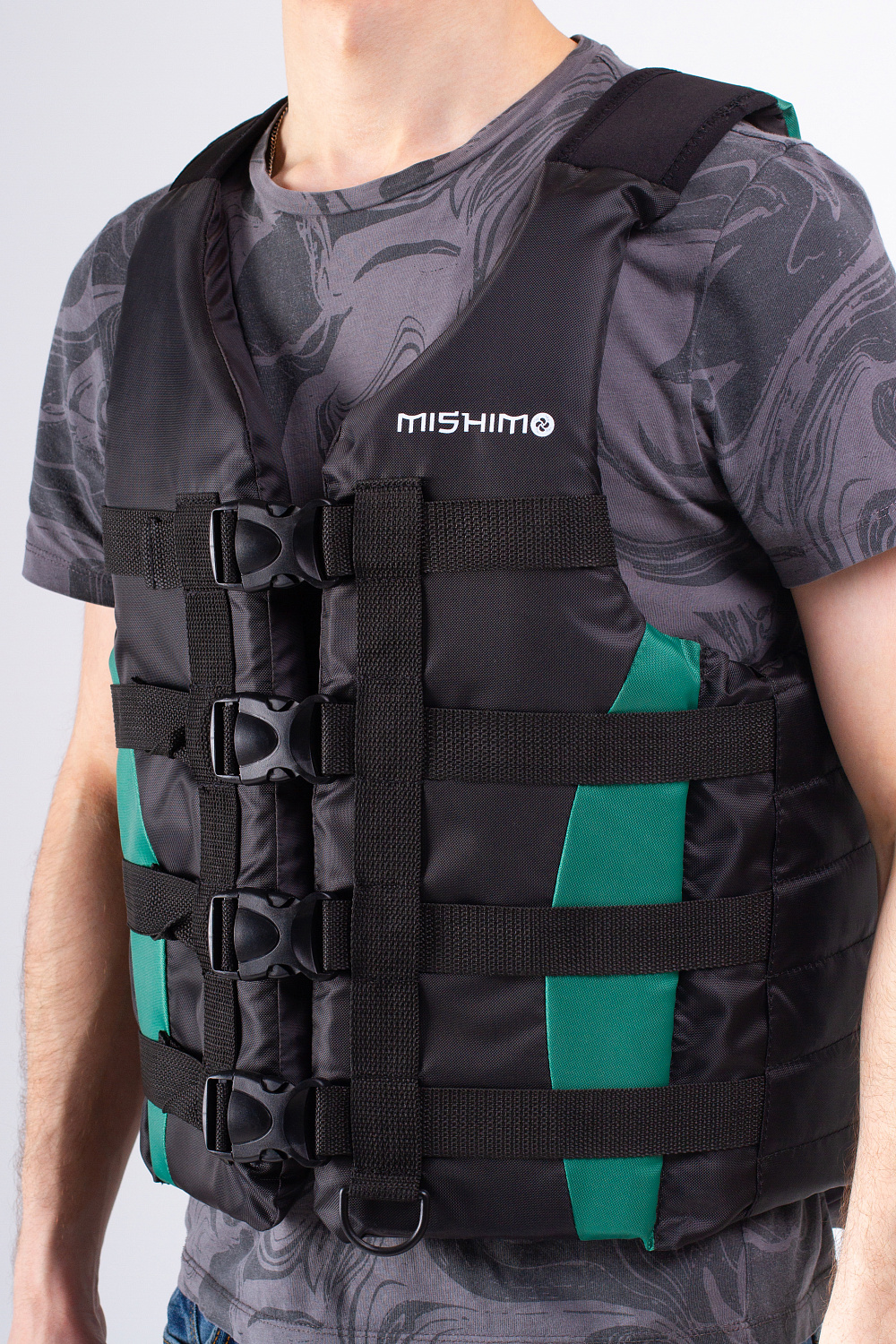 Жилет спасательный MISHIMO PRO Премиум качества Черно-зеленый в Краснодаре