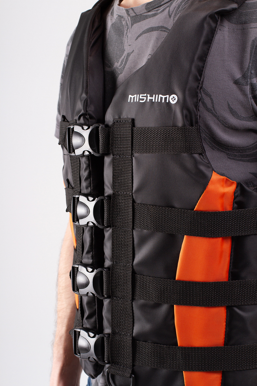 Жилет спасательный MISHIMO PRO Премиум качества Черно-оранжевый в Краснодаре