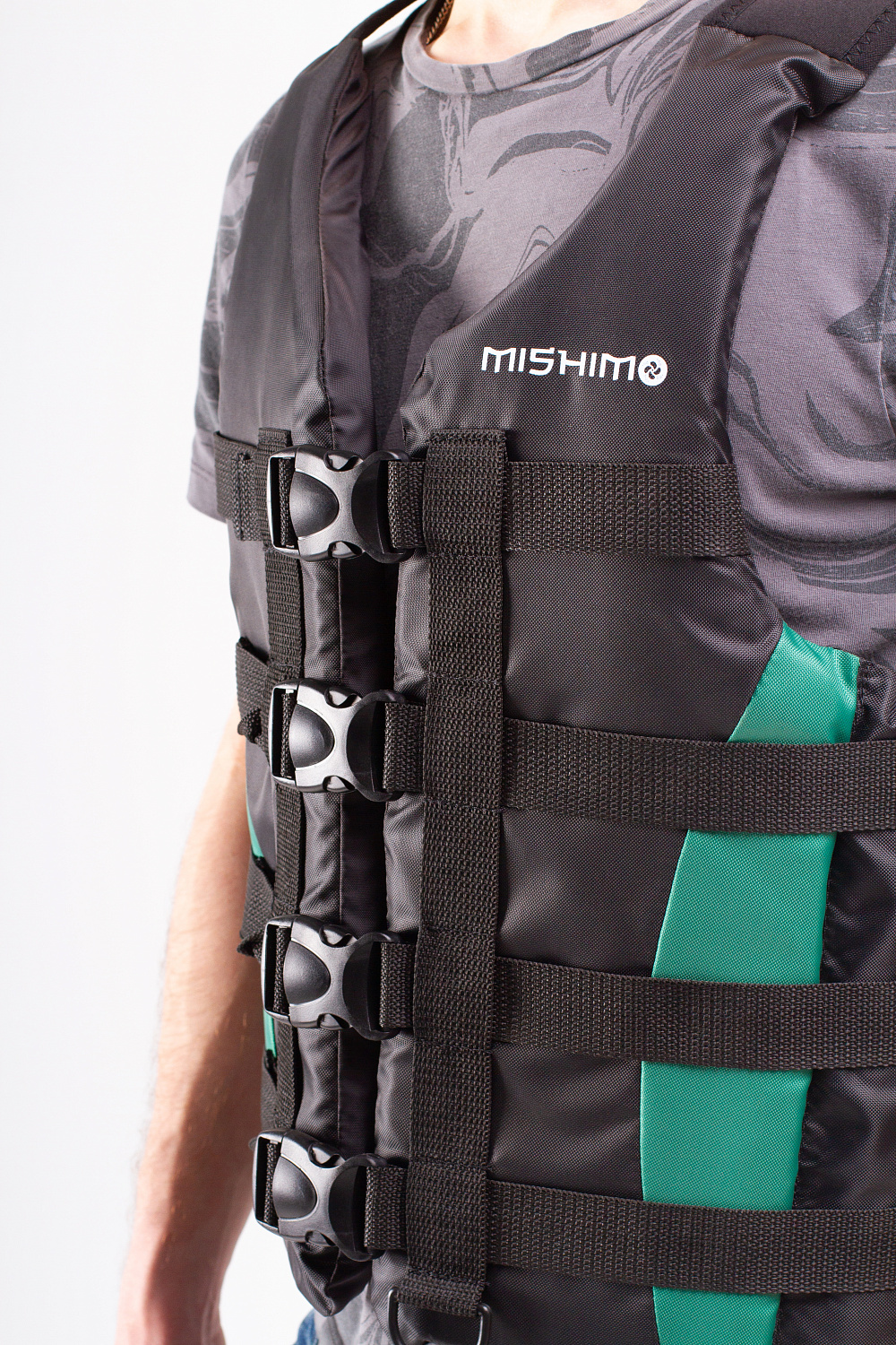 Жилет спасательный MISHIMO PRO Премиум качества Черно-зеленый в Краснодаре