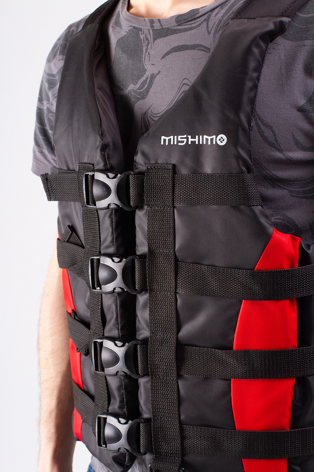 Жилет спасательный MISHIMO PRO Премиум качества Черно-красный в Краснодаре
